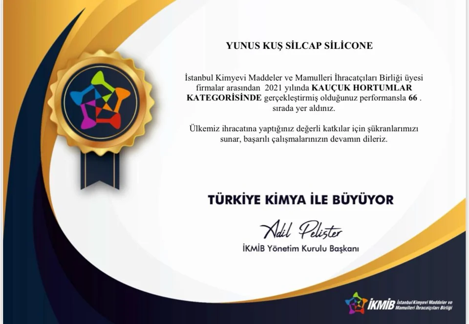 2021 İKMİB Türkiye Kimya ile Büyüyor document for Yunus Kuş SILCAP Silicone